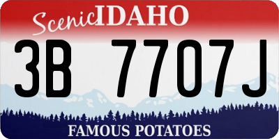 ID license plate 3B7707J