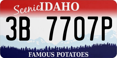 ID license plate 3B7707P
