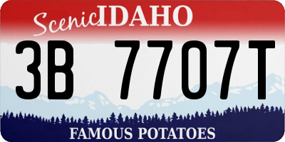 ID license plate 3B7707T