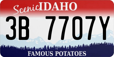 ID license plate 3B7707Y