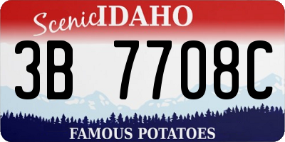ID license plate 3B7708C