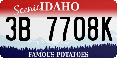 ID license plate 3B7708K
