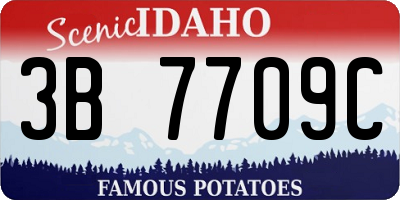 ID license plate 3B7709C