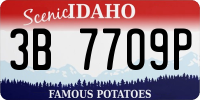 ID license plate 3B7709P