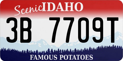 ID license plate 3B7709T