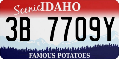 ID license plate 3B7709Y