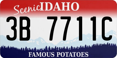 ID license plate 3B7711C