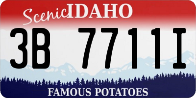 ID license plate 3B7711I