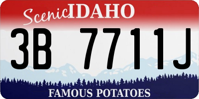 ID license plate 3B7711J