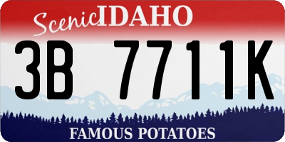 ID license plate 3B7711K