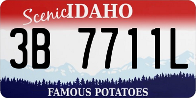 ID license plate 3B7711L