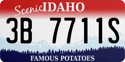 ID license plate 3B7711S