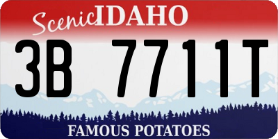 ID license plate 3B7711T