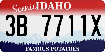 ID license plate 3B7711X