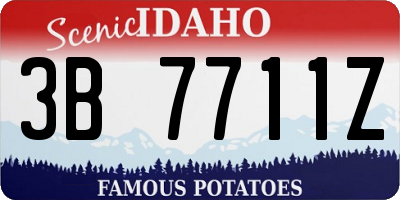 ID license plate 3B7711Z
