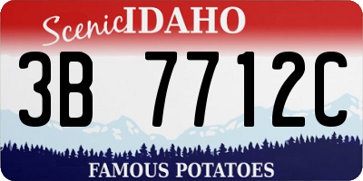 ID license plate 3B7712C