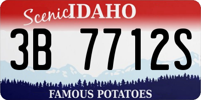 ID license plate 3B7712S
