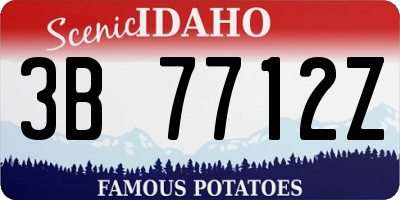 ID license plate 3B7712Z