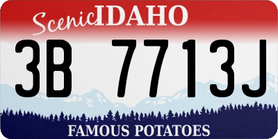 ID license plate 3B7713J