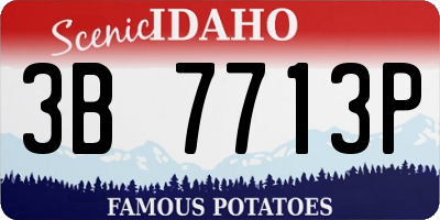 ID license plate 3B7713P