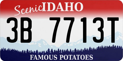 ID license plate 3B7713T