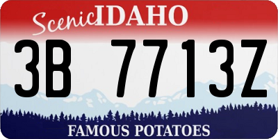 ID license plate 3B7713Z