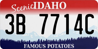 ID license plate 3B7714C