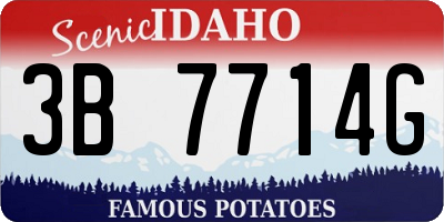 ID license plate 3B7714G
