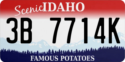 ID license plate 3B7714K