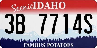 ID license plate 3B7714S