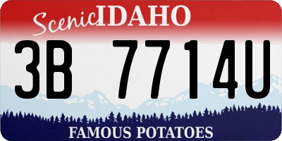 ID license plate 3B7714U