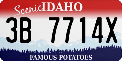 ID license plate 3B7714X
