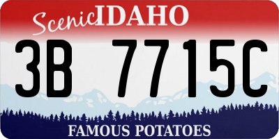 ID license plate 3B7715C