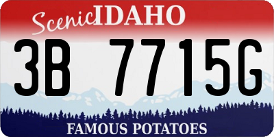 ID license plate 3B7715G