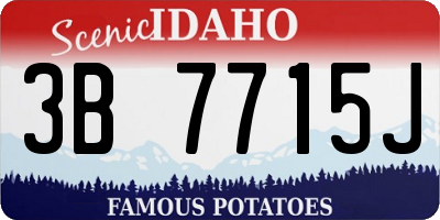 ID license plate 3B7715J
