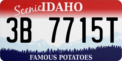 ID license plate 3B7715T