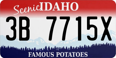 ID license plate 3B7715X