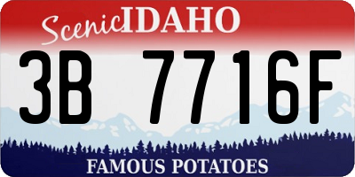 ID license plate 3B7716F