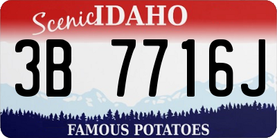 ID license plate 3B7716J