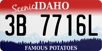 ID license plate 3B7716L