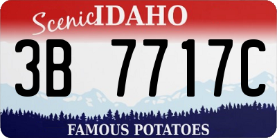 ID license plate 3B7717C