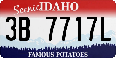 ID license plate 3B7717L