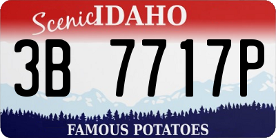 ID license plate 3B7717P