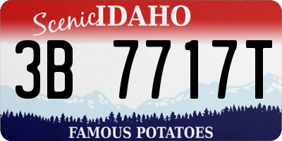 ID license plate 3B7717T