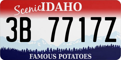 ID license plate 3B7717Z