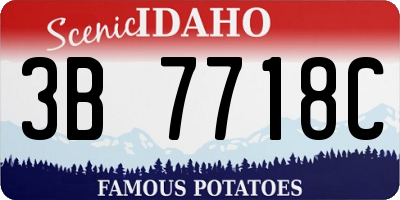ID license plate 3B7718C