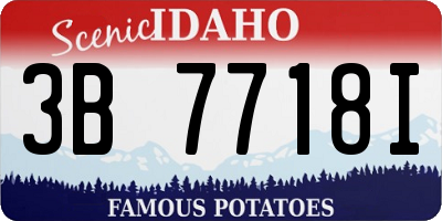 ID license plate 3B7718I