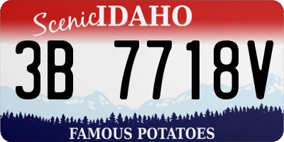 ID license plate 3B7718V