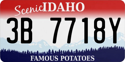 ID license plate 3B7718Y