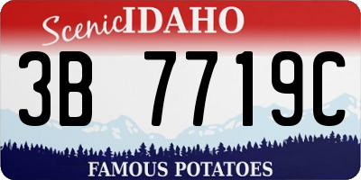 ID license plate 3B7719C